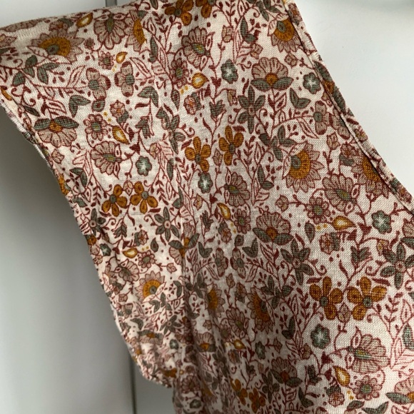 Rachel Zoe 100% linen floral scoop neck blouse - Picture 4 of 5